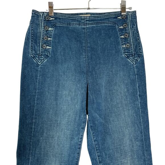 MOTHER The Sailor Tripper Jeans SIZE 30 Three Little Ship High Waist Kick Flare - Picture 7 of 10